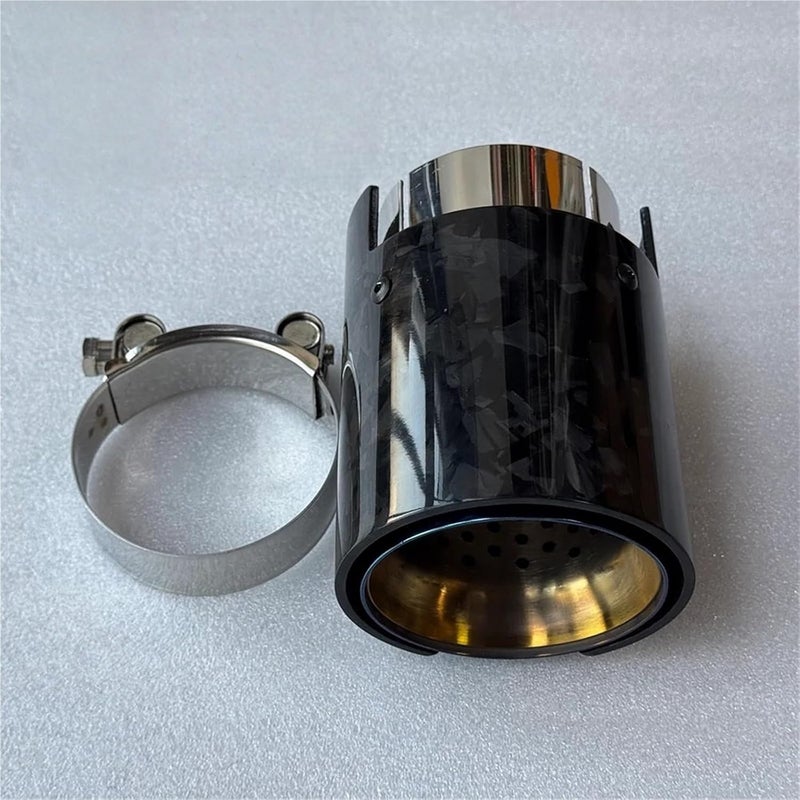 Glossy Forge Carbon TailTip Exhaust Nozzle Muffler Tips Compatible For BMW E46 E90 E60 F80 F82 F83 F90 ID 67MM OD 93MM - Image 5